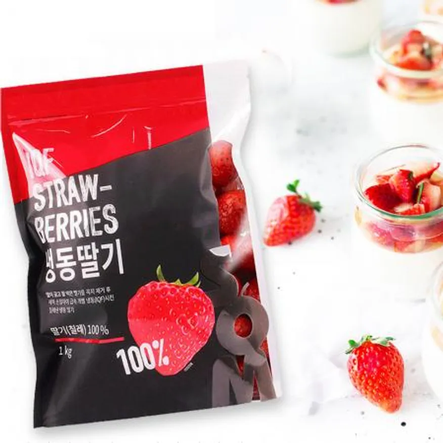 솜 냉동 딸기 홀 1kg 칠레산 100% 과일 주스 이미지