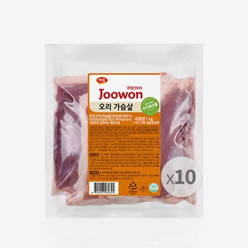 하림 주원산오리 국내산 오리가슴살 냉동 1KG x 10