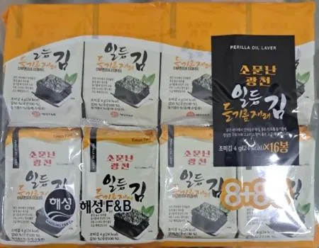 굿[박스판매] 광천)일등 들기름 재래김 {4g*16봉(16단)*10봉} 도시락김 이미지