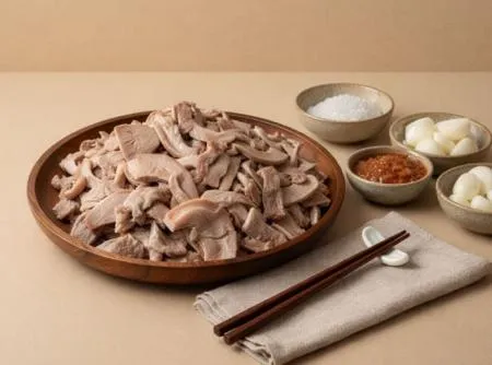 중통탕육(삶은 중통 돼지머리 / 중통 머리고기 슬라이스) 3kg 귀부분 미포함/지방최소 특 이미지