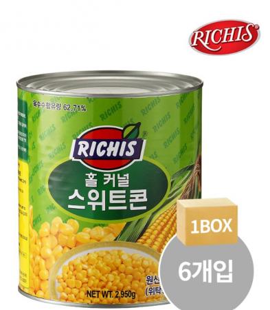 [박스판매] 리치스)스위트콘 (2.95Kg*6캔)  옥수수콘