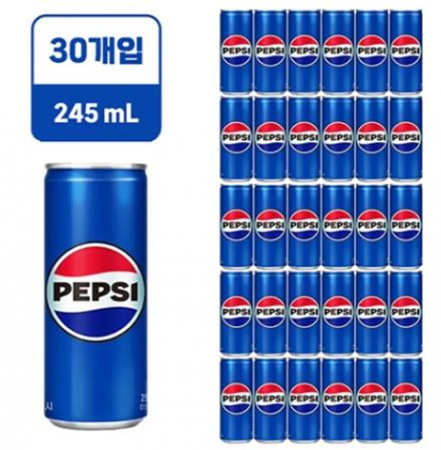 롯데)펩시콜라 245슬림캔 (245ml*30EA) 이미지