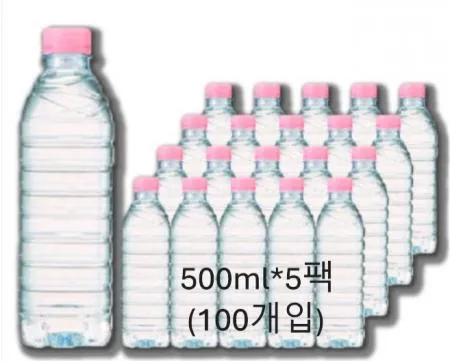 [5묶음판매] 크리스탈 생수 (무라벨) 500ml 5팩(100개입)