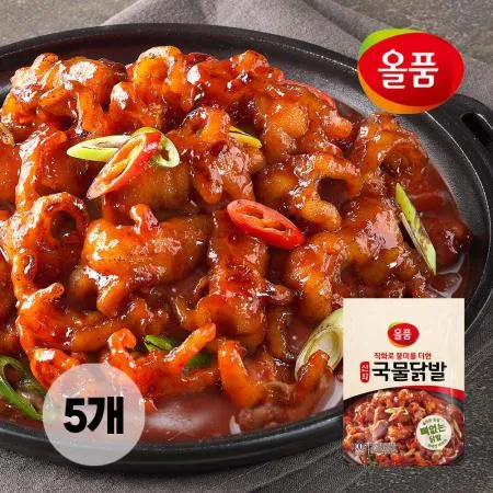 [냉동] 무뼈국물닭발(300gX5봉)_국내산_양념가공육_1.5kg_올품 이미지