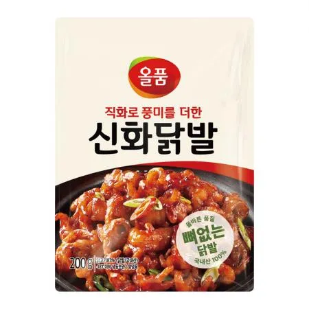 [냉동] 무뼈양념닭발(200gX6봉)_국내산_양념가공육_1.2kg_올품