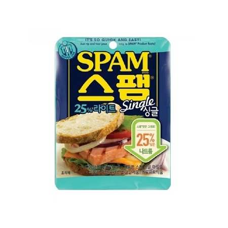 CJ 스팸 25% 라이트 싱글 80g