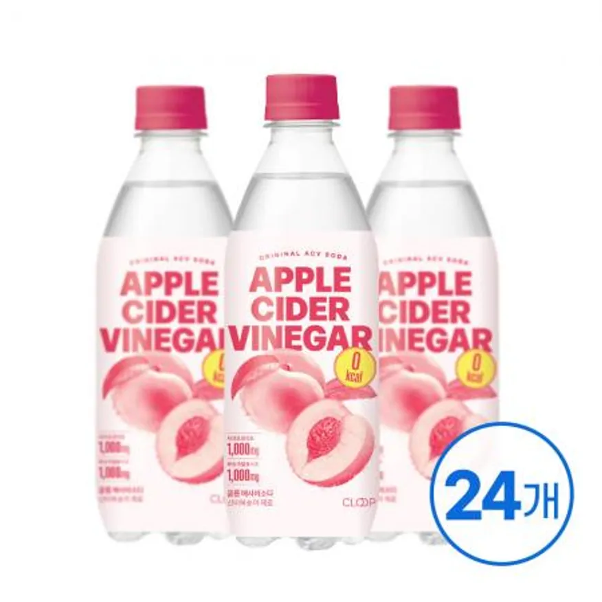 클룹 애사비소다 신비복숭아 제로 500ml 24입 이미지