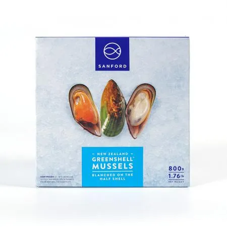 뉴질랜드 자숙 그린홍합 (800g*12p) 9.6kg 초록잎홍합