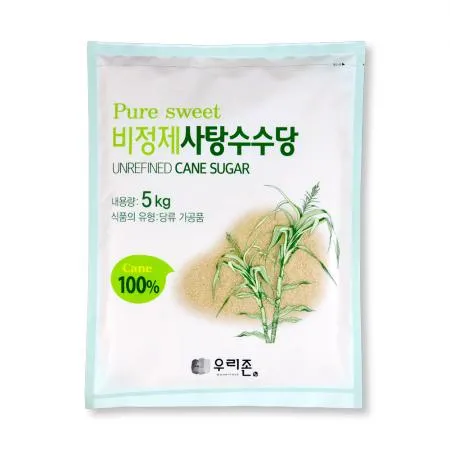 퓨어스윗 비정제 사탕수수당 15kg (5kgx3ea) /비정제설탕 원당100%