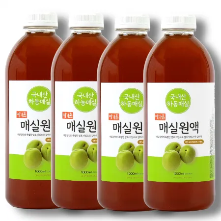 매실청 매실원액 매실엑기스 매실액 매실차 1L 예가촌, 4병