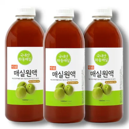 매실청 매실원액 매실엑기스 매실액 매실차 1L 예가촌, 3병