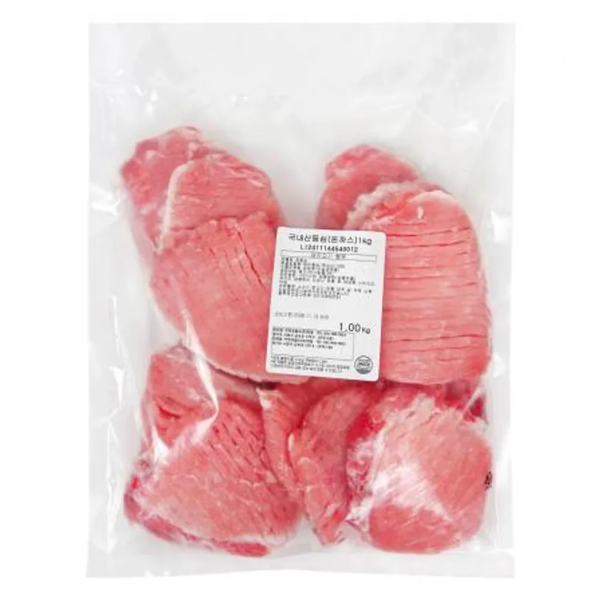 국내산 돈등심 돈까스용 12mm 슬라이스 돈까스 연육 1Kg 이미지