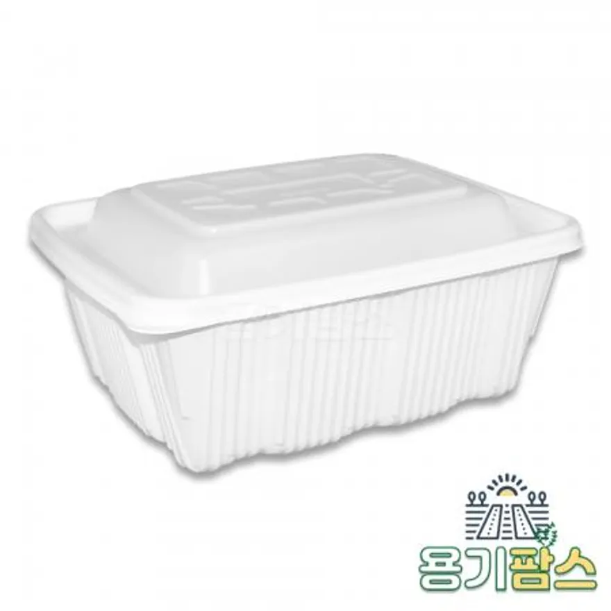 SW 사각 찜용기 특대 3700ml 백색 100개세트 찜닭 해물찜 배달용기 포장 일회용 이미지