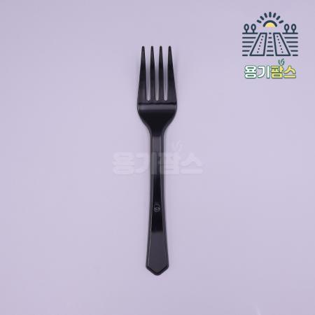 일회용포크 검정 개별포장 160mm - 2000개 캠핑커트러리 케이크포크 소풍포크