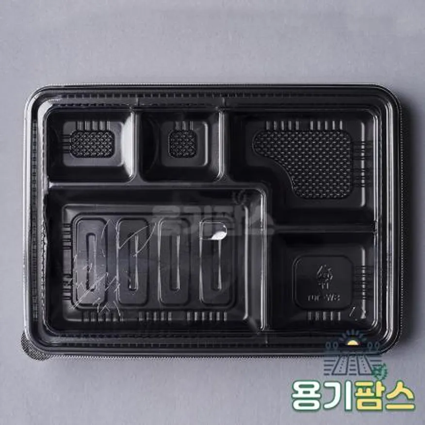 SW 일회용 도시락 포장 5칸 돈까스 도시락용기 100개 세트 배달 포장 이미지