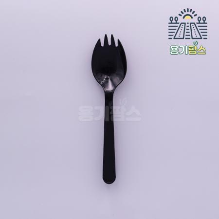 개별포장 일회용 스포키 검정 2000개 고강도 고급 배달 숟가락 스푼 스포크 포카락