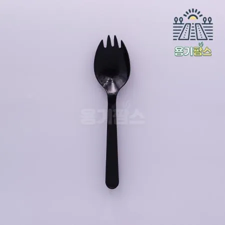 개별포장 일회용 스포키 검정 2000개 고강도 고급 배달 숟가락 스푼 스포크 포카락