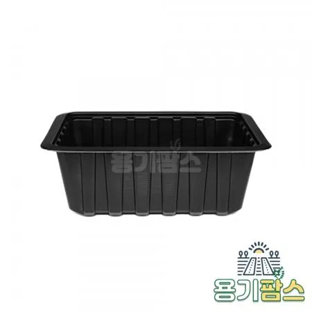 SW 실링용기 19147 바비큐 2호 1150ml 검정 800개 고기 족발 보쌈 포장용기 이미지