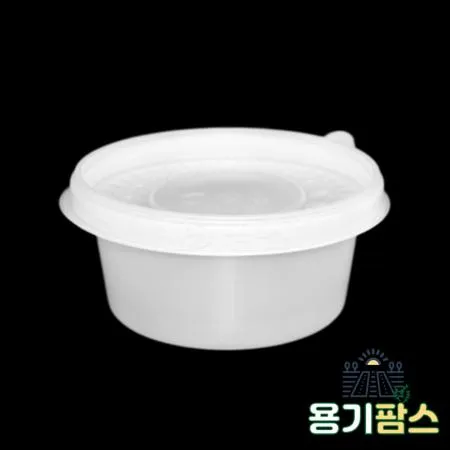 SW 원형 반죽용기 350ml 반투명 600개 일회용 배달포장 소분용기 미니죽용기 이미지
