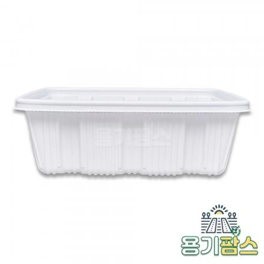 SW 사각 찜용기 대 3200ml 백색 100개세트 찜닭 해물찜 배달용기 포장 일회용 이미지