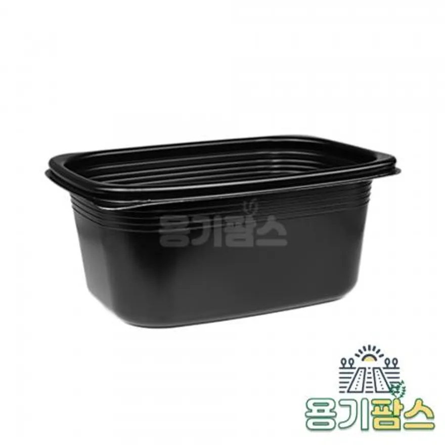 SW 사각 죽용기 특대 1050ml 검정 500개 배달 포장용기 전자레인지 계란찜용기 이미지