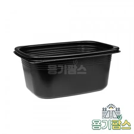 SW 사각 죽용기 특대 1050ml 검정 500개 배달 포장용기 전자레인지 계란찜용기 이미지