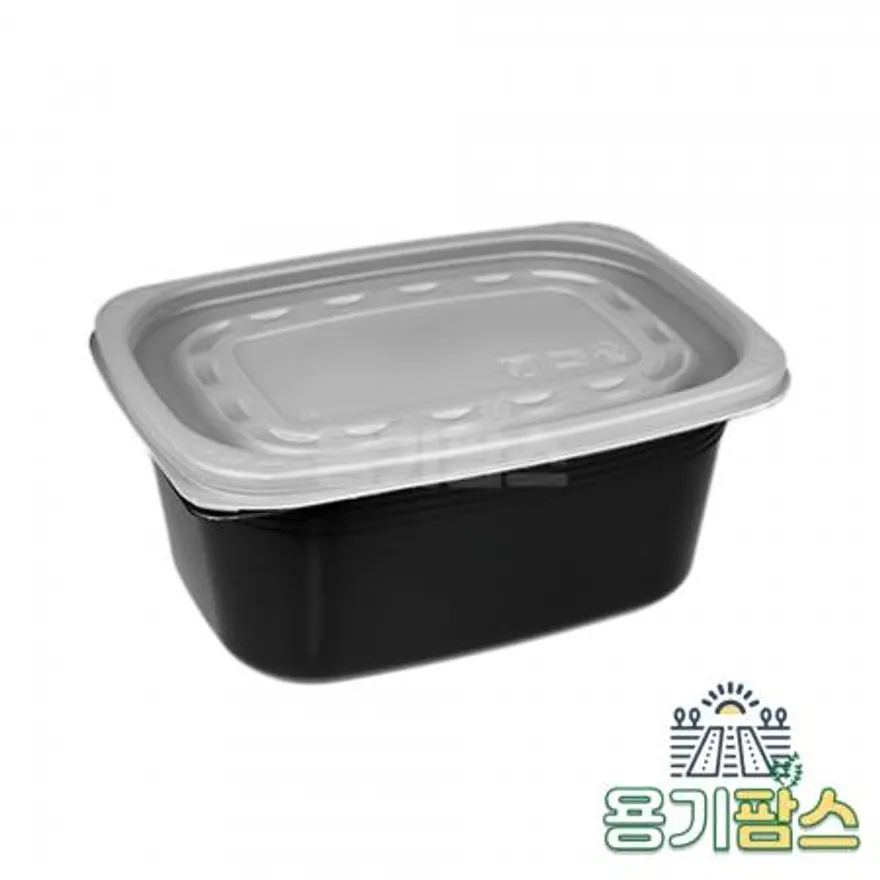 SW 사각 죽용기 특대 1050ml 검정 500개 배달 포장용기 전자레인지 계란찜용기 이미지
