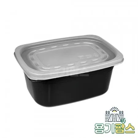 SW 사각 죽용기 특대 1050ml 검정 500개 배달 포장용기 전자레인지 계란찜용기 이미지