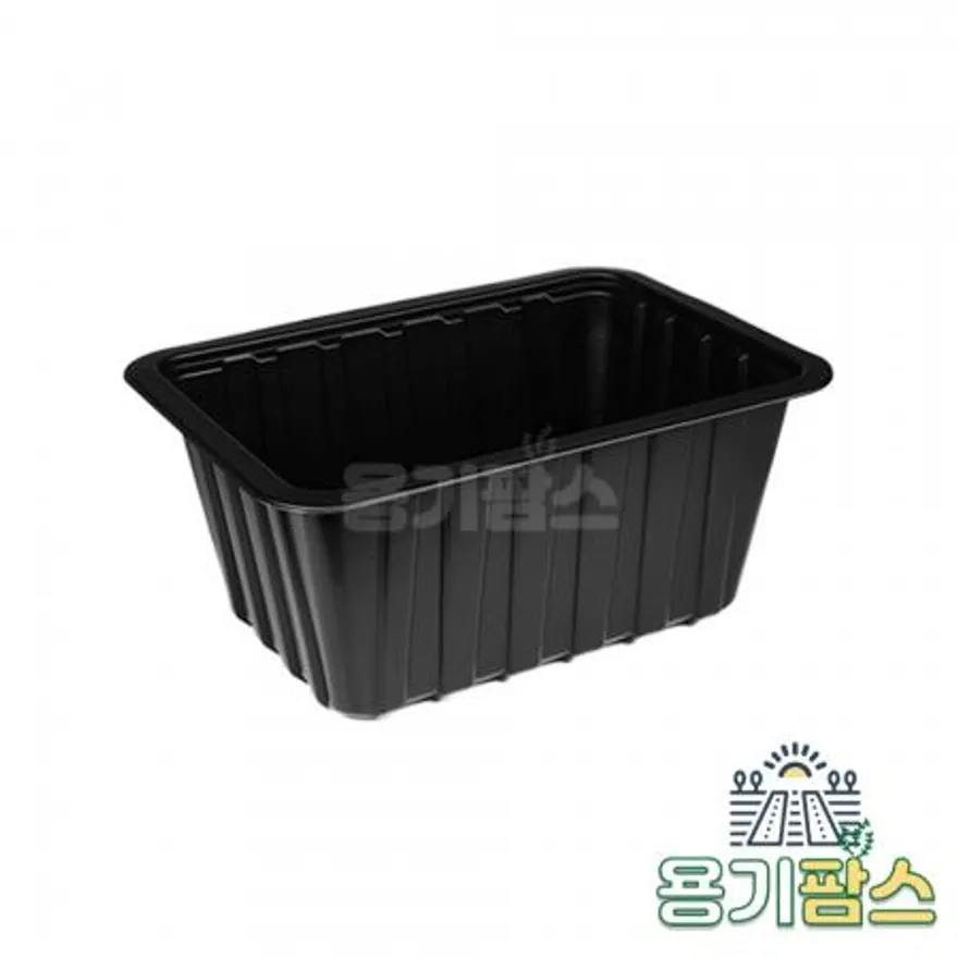 SW 실링용기 19149 바비큐 1호 1350ml 검정 800개 고기 족발 보쌈 포장용기 이미지