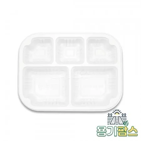 SW 실링용기 5칸 19153-5 500ml 백색 900개 고강도 PP 반찬포장 이미지