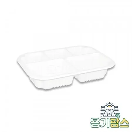 SW 실링용기 5칸 19153-5 500ml 백색 900개 고강도 PP 반찬포장 이미지