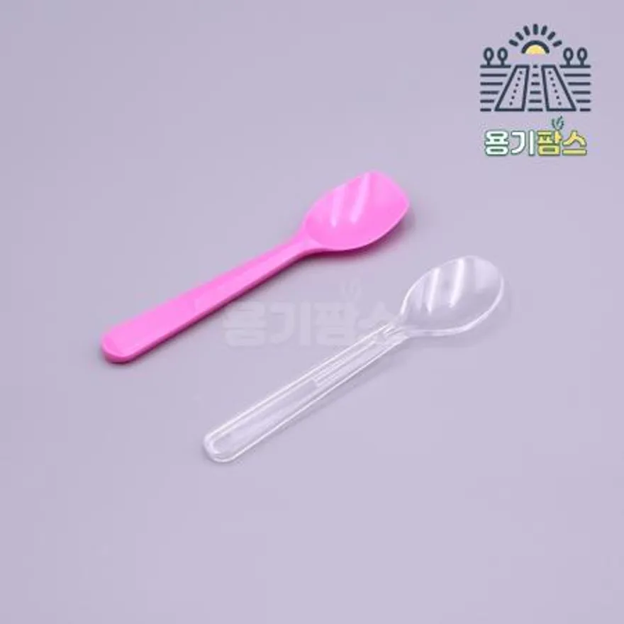 아이스크림스푼 소 (미니수저) 핑크 벌크포장 10000개 젤라또스푼 요거트수저 베라숟가락 이미지