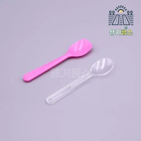 아이스크림스푼 소 (미니수저) 핑크 벌크포장 10000개 젤라또스푼 요거트수저 베라숟가락 이미지