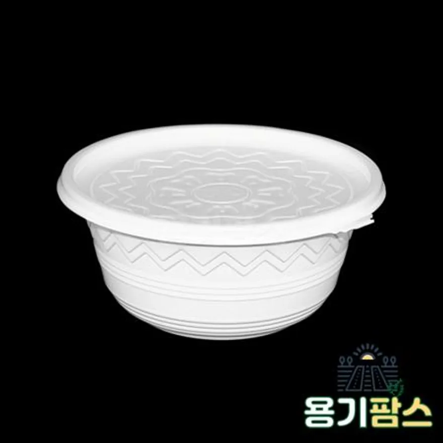 SW 195파이 미니탕용기 대 백색 300개 포장 배달 일회용 면 탕용기 이미지