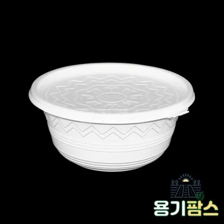 SW 195파이 미니탕용기 대 백색 300개 포장 배달 일회용 면 탕용기 이미지