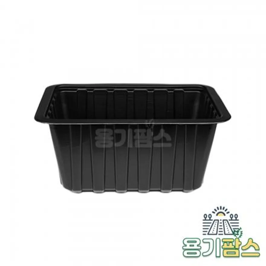 SW 실링용기 19149 바비큐 1호 1350ml 검정 800개 고기 족발 보쌈 포장용기 이미지