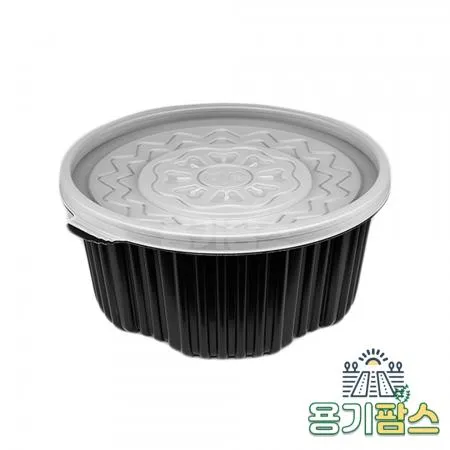 SW 225파이 원형 탕용기 중 2.4L 검정 100개 탕포장 마라탕용기 감자탕포장