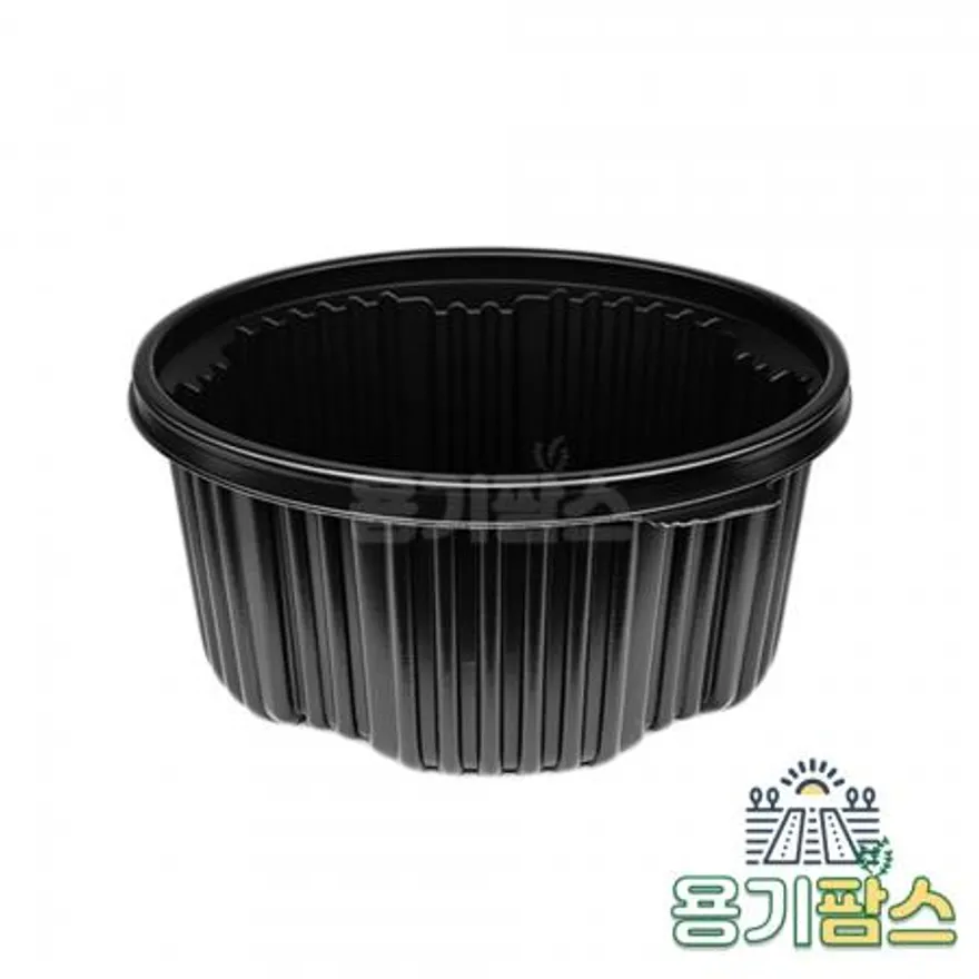 SW 225파이 원형 탕용기 중 2.4L 검정 100개 탕포장 마라탕용기 감자탕포장 이미지