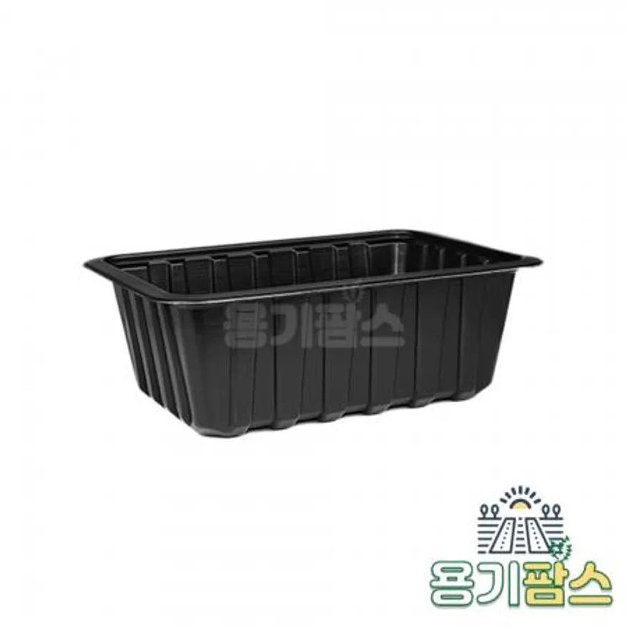 SW 실링용기 19147 바비큐 2호 1150ml 검정 800개 고기 족발 보쌈 포장용기 이미지