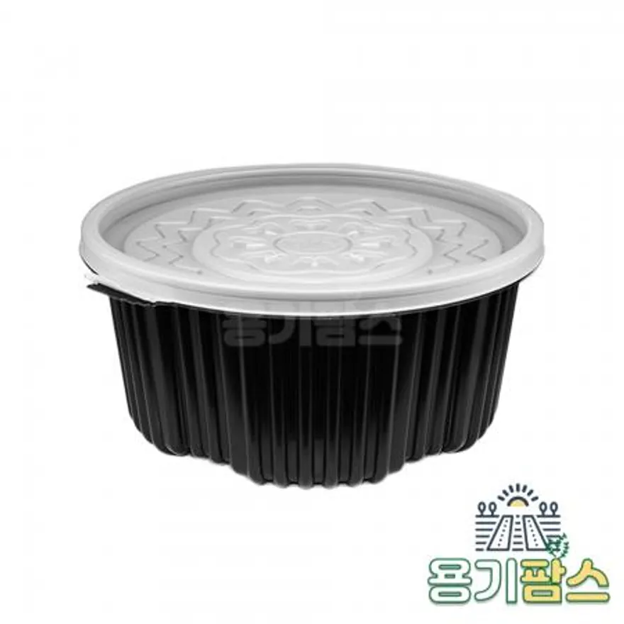 SW 225파이 원형 탕용기 중 2.4L 검정 100개 탕포장 마라탕용기 감자탕포장 이미지