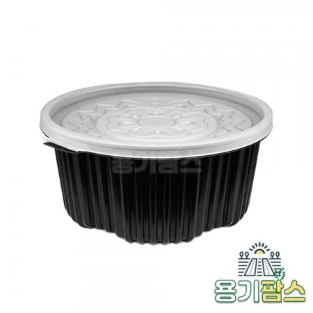 SW 225파이 원형 탕용기 중 2.4L 검정 100개 탕포장 마라탕용기 감자탕포장 이미지