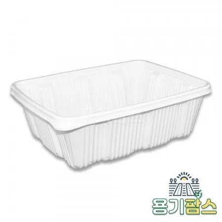 SW 사각 찜용기 대 3200ml 백색 100개세트 찜닭 해물찜 배달용기 포장 일회용 이미지