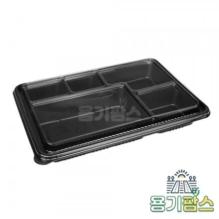 SW 일회용 도시락 포장 5칸 돈까스 도시락용기 100개 세트 배달 포장 이미지