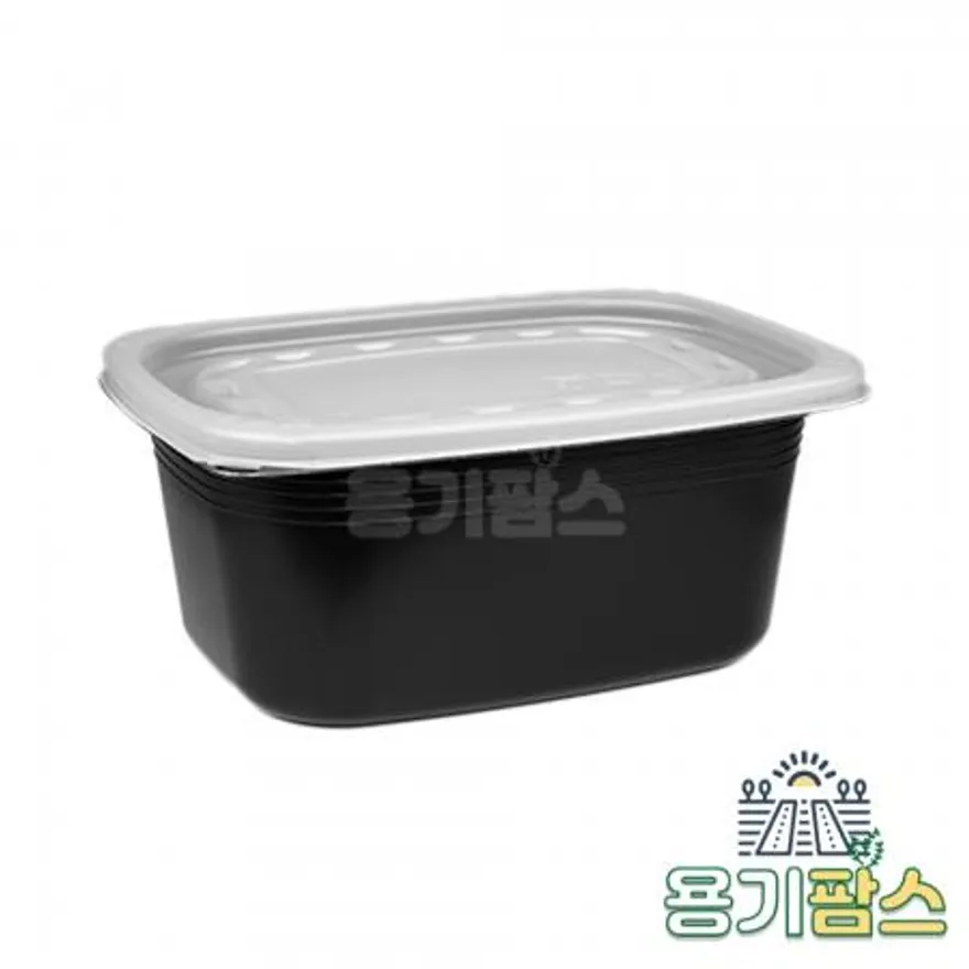 SW 사각 죽용기 특대 1050ml 검정 500개 배달 포장용기 전자레인지 계란찜용기 이미지