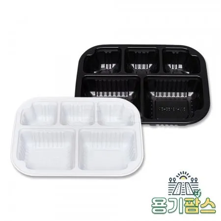 SW 실링용기 5칸 19153-5 500ml 검정 900개 고강도 PP 반찬포장