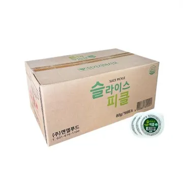 엔엘 슬라이스 일회용피클 80gx168개(BOX)슬라이스 농가 오이피클 업소용