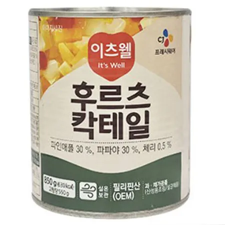 [스마일푸드] 이츠웰 후르츠칵테일 836g