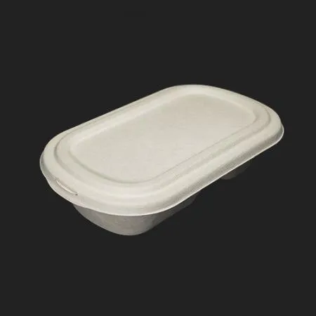 BH003(850ml) 2칸 천연펄프용기(크라프트) 펄프뚜껑 500개 세트 이미지
