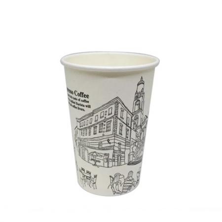 E 384ml (13온스) 카페풍경 종이컵 1000개