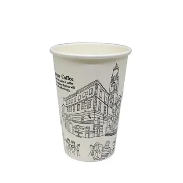 E 384ml (13온스) 카페풍경 종이컵 1000개
